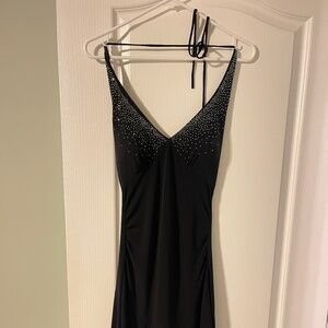 Le Chateau Black Dress with Silver Accents